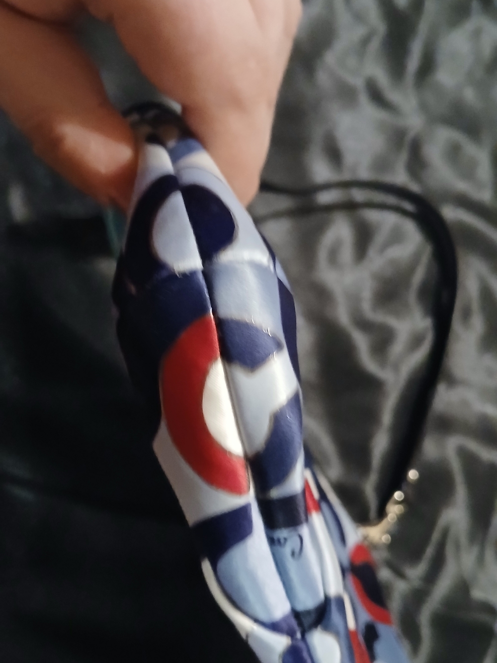 Coach Op Art Print Wristlet Pouch Blue Red White Patent Trim NWOT Y2K - Picture 6 of 10